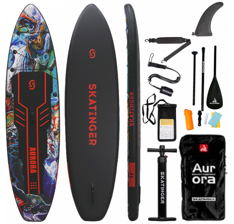 Skatinger Aurora Black Allround SUP Tahtası – Cesur, Göksel, Performanslı