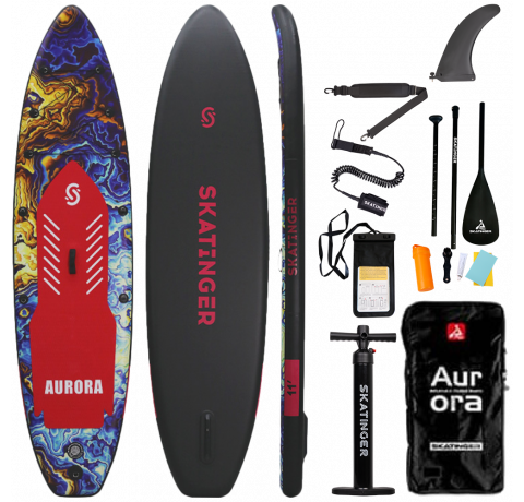 Skatinger Aurora Red Allround SUP Tahtası – Cesur, Kozmik, Dengeli
