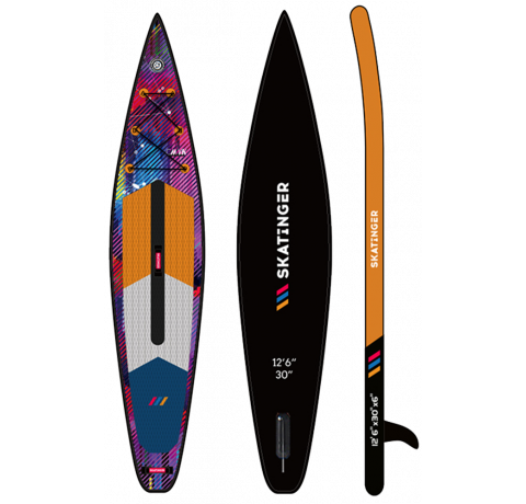 Skatinger CMYK Orange Yarış SUP Tahtası – Keskinlik, Güç, Durmaksızın