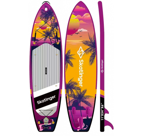 Skatinger Upgraded Sunrise Allround SUP Tahtası – Macera, Kayış, Tropik